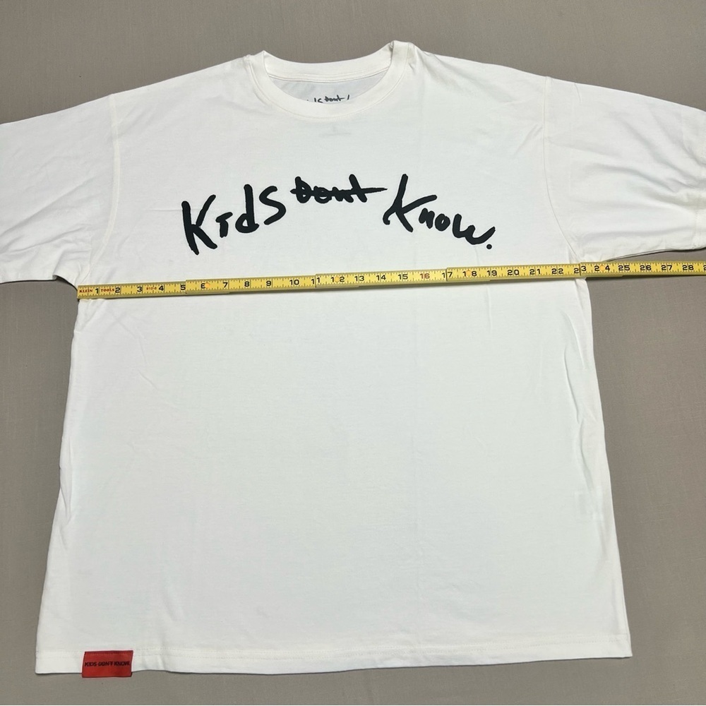 Kids Dont Know Graphic Logo T-Shirt White Organic Cotton Men’s Size Large - Picture 4 of 9